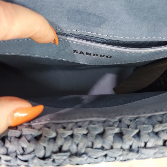 Sandro Raffia Yza Blue Bag - Picture 12 of 17
